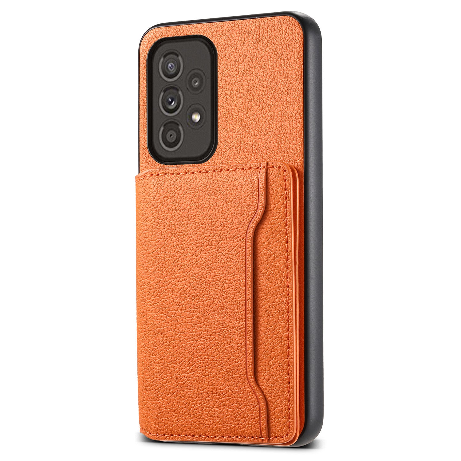 For Samsung Galaxy A33 5G Card Slots Case Kickstand TPU+PC+PU Phone Cover