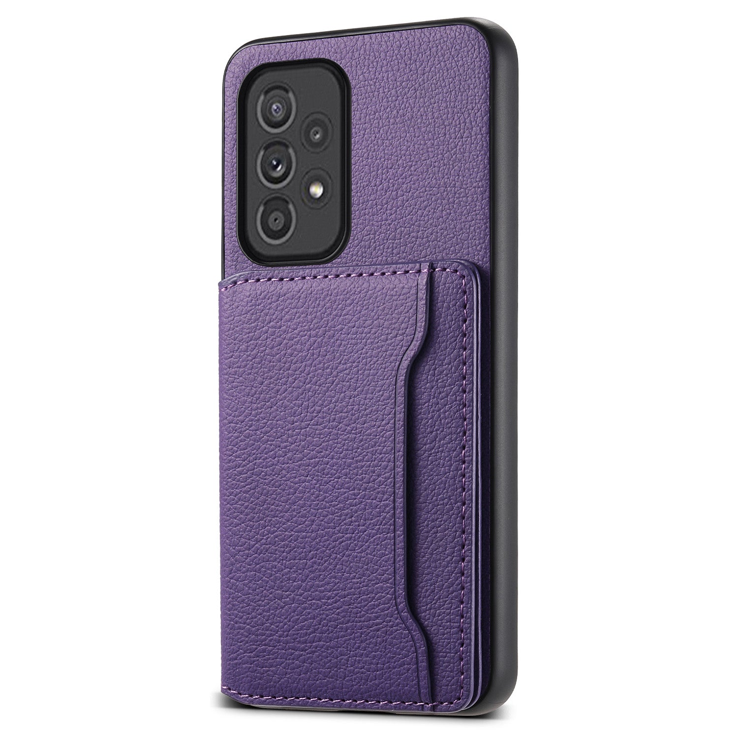 For Samsung Galaxy A33 5G Card Slots Case Kickstand TPU+PC+PU Phone Cover