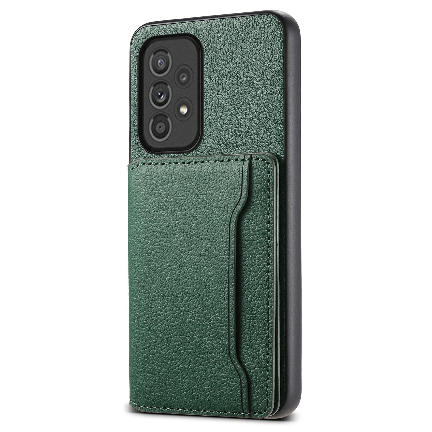 For Samsung Galaxy A33 5G Card Slots Case Kickstand TPU+PC+PU Phone Cover