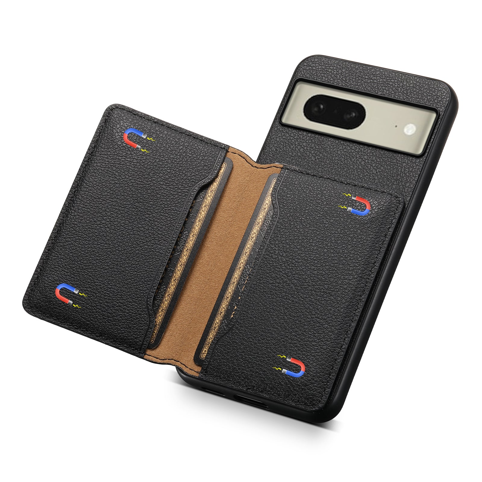 For Google Pixel 8 Case Calf Texture PU Leather Coated TPU+PC Mobile Phone Cover