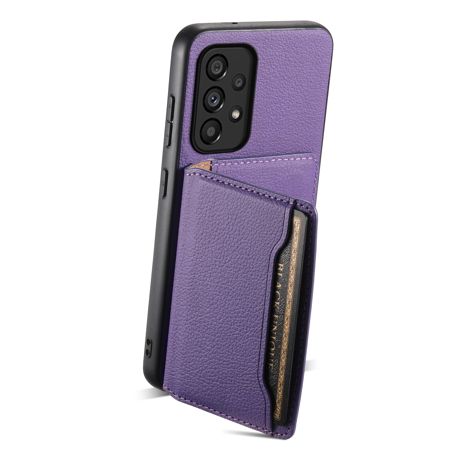 PC+TPU+PU Leather Case for Samsung Galaxy A53 5G Calf Texture Card Holder Kickstand Phone Cover Shell