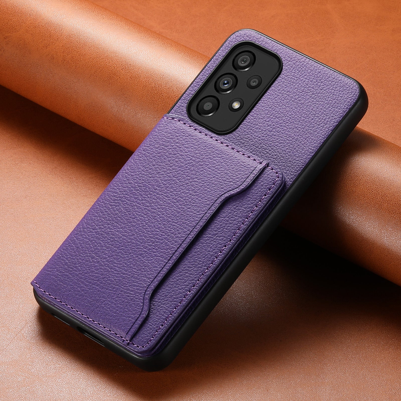 PC+TPU+PU Leather Case for Samsung Galaxy A53 5G Calf Texture Card Holder Kickstand Phone Cover Shell