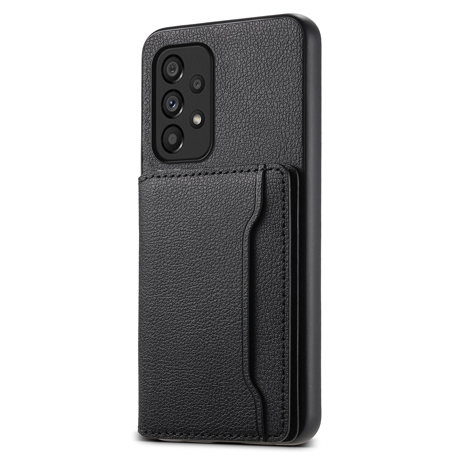 PC+TPU+PU Leather Case for Samsung Galaxy A53 5G Calf Texture Card Holder Kickstand Phone Cover Shell