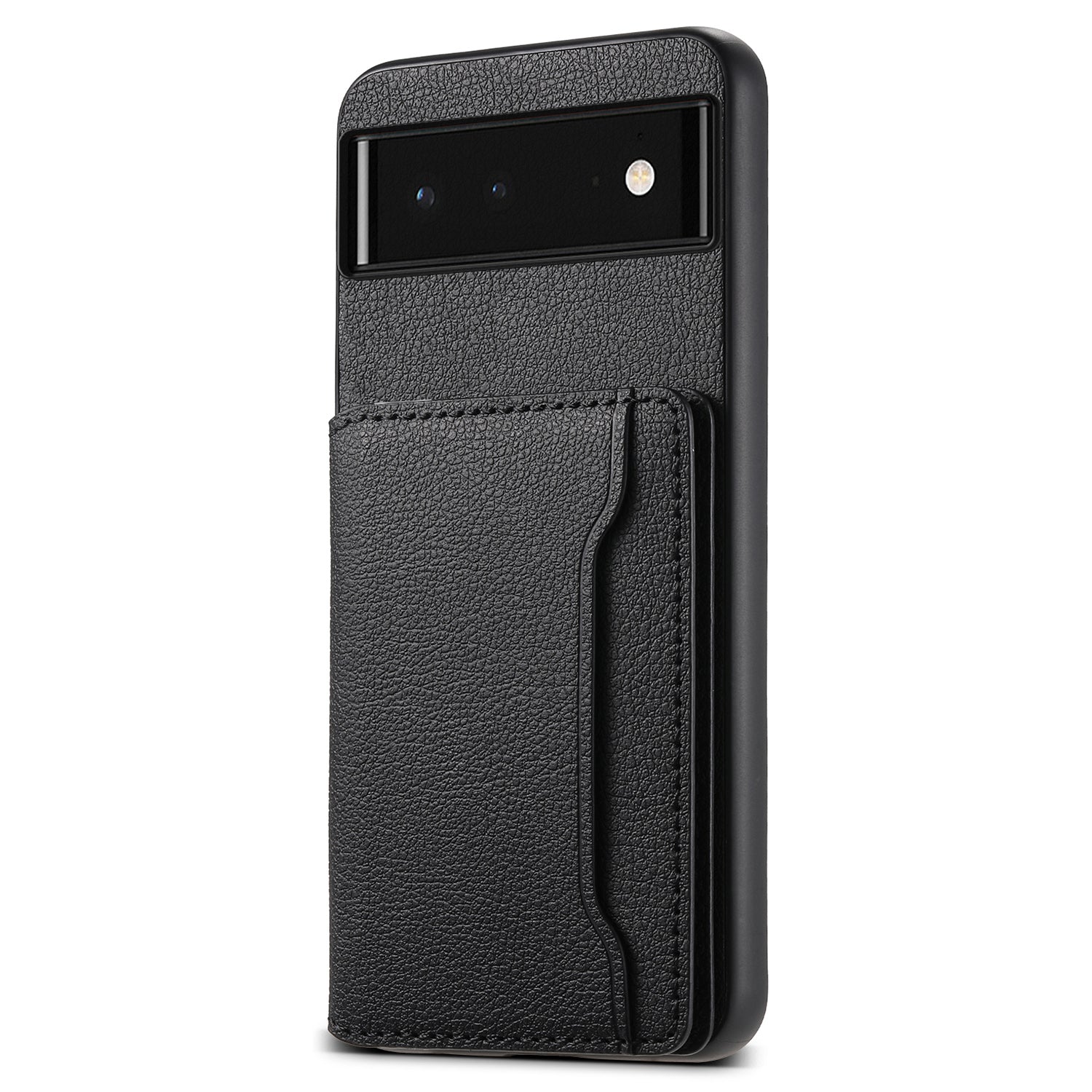 For Google Pixel 6 PC+TPU+PU Leather Phone Case Card Slots Magnetic Kickstand Calf Texture Shell