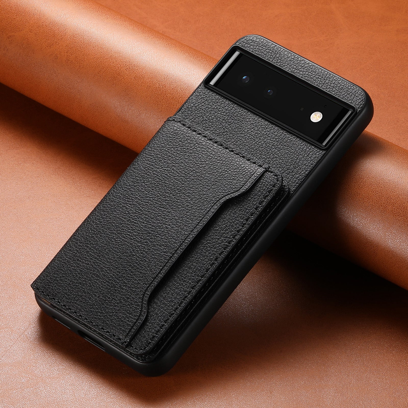 For Google Pixel 6 PC+TPU+PU Leather Phone Case Card Slots Magnetic Kickstand Calf Texture Shell