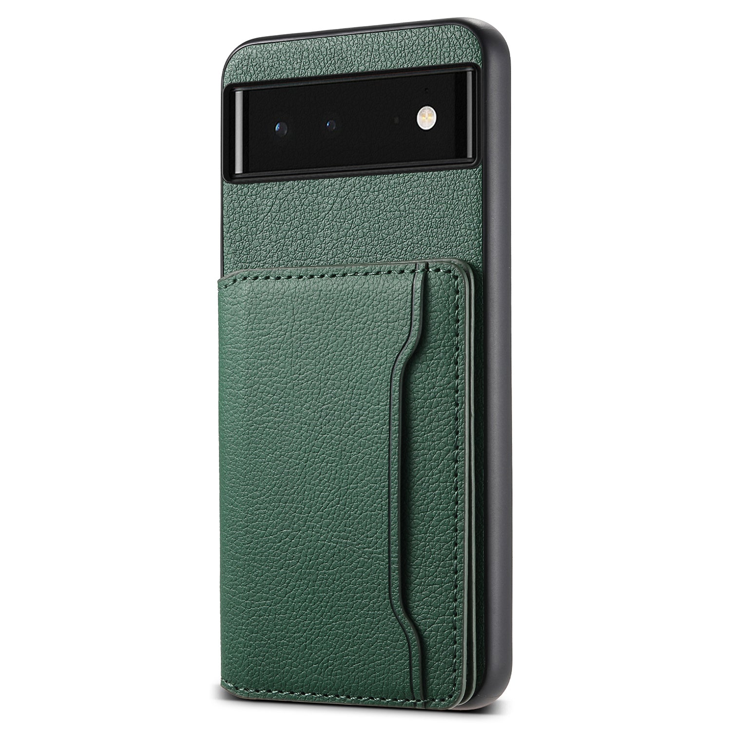 For Google Pixel 6 PC+TPU+PU Leather Phone Case Card Slots Magnetic Kickstand Calf Texture Shell