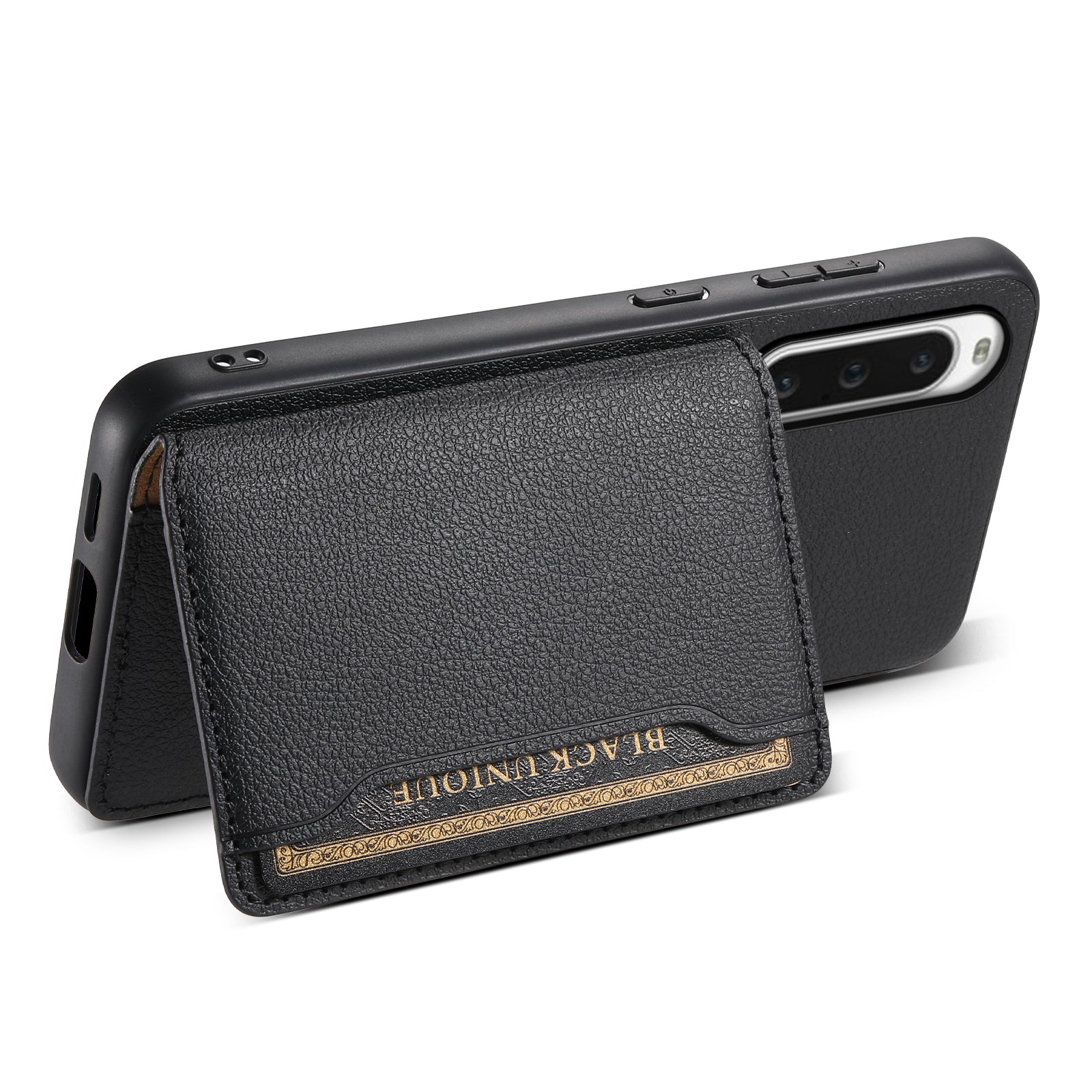 For Sony Xperia 10 V Case Kickstand Calf Texture Phone Back Protector