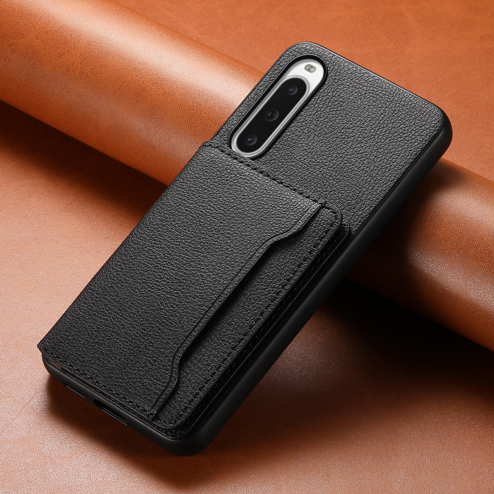 For Sony Xperia 10 V Case Kickstand Calf Texture Phone Back Protector