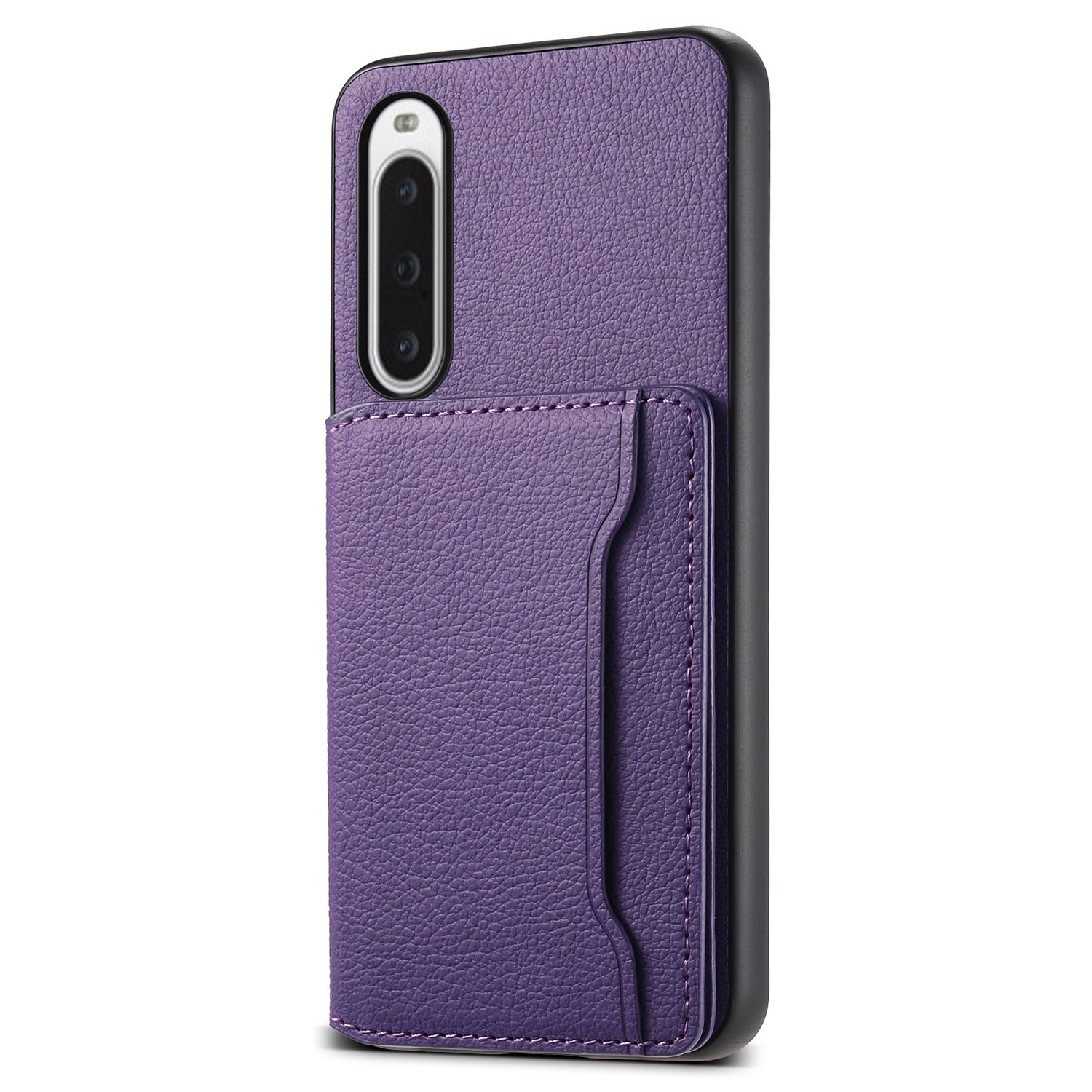 For Sony Xperia 10 V Case Kickstand Calf Texture Phone Back Protector