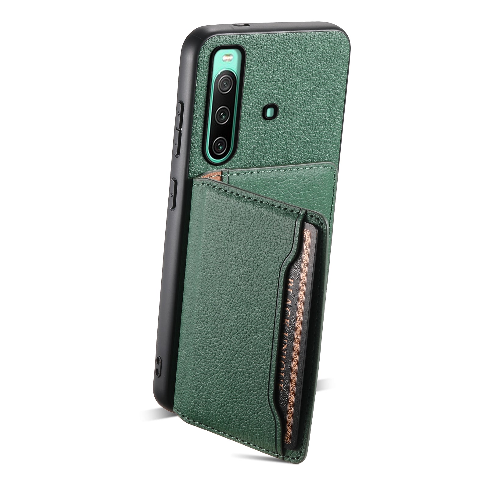 For Sony Xperia 10 IV 5G Phone Case Card Slots TPU+PC+PU Kickstand Cover