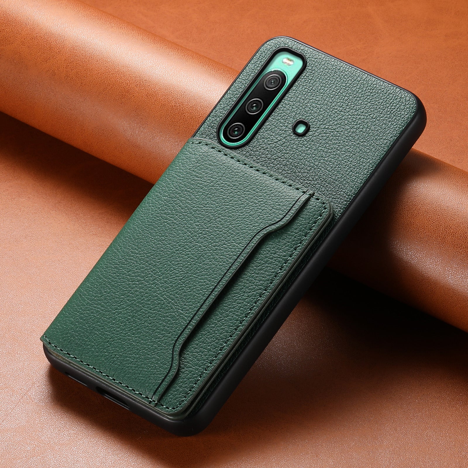 For Sony Xperia 10 IV 5G Phone Case Card Slots TPU+PC+PU Kickstand Cover