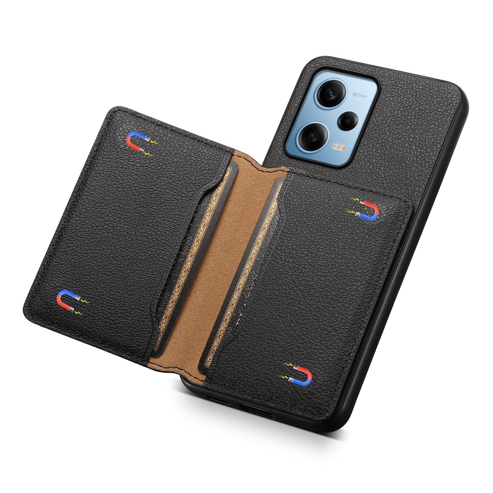 For Xiaomi Redmi Note 12 Pro 5G / 12 Pro Speed 5G / Poco X5 Pro 5G Case TPU+PC+PU Kickstand Phone Cover with Card