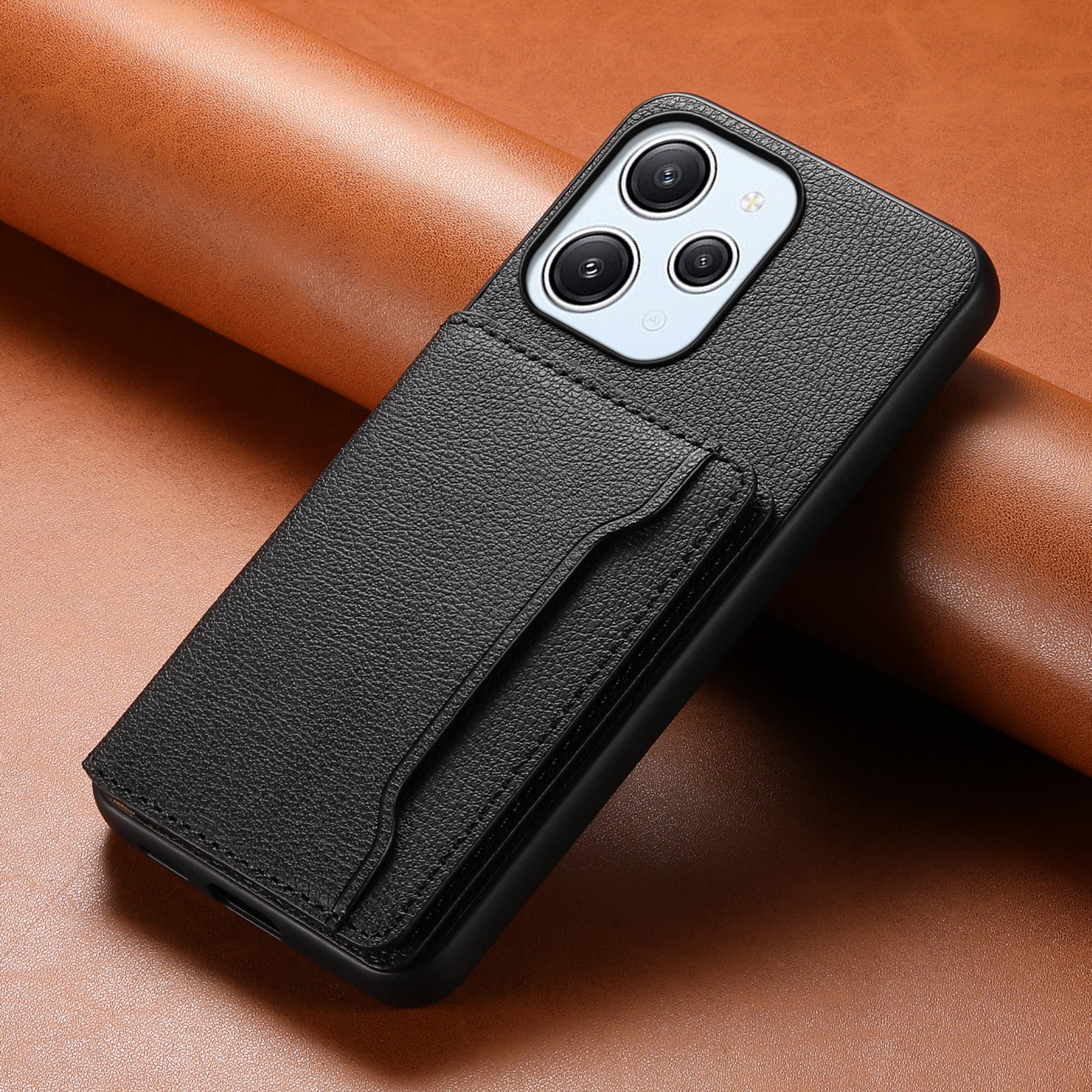 For Xiaomi Redmi Note 12R 5G / Redmi 12 5G (Global) / Redmi 12 4G Case Calf Texture Card Slots Shell
