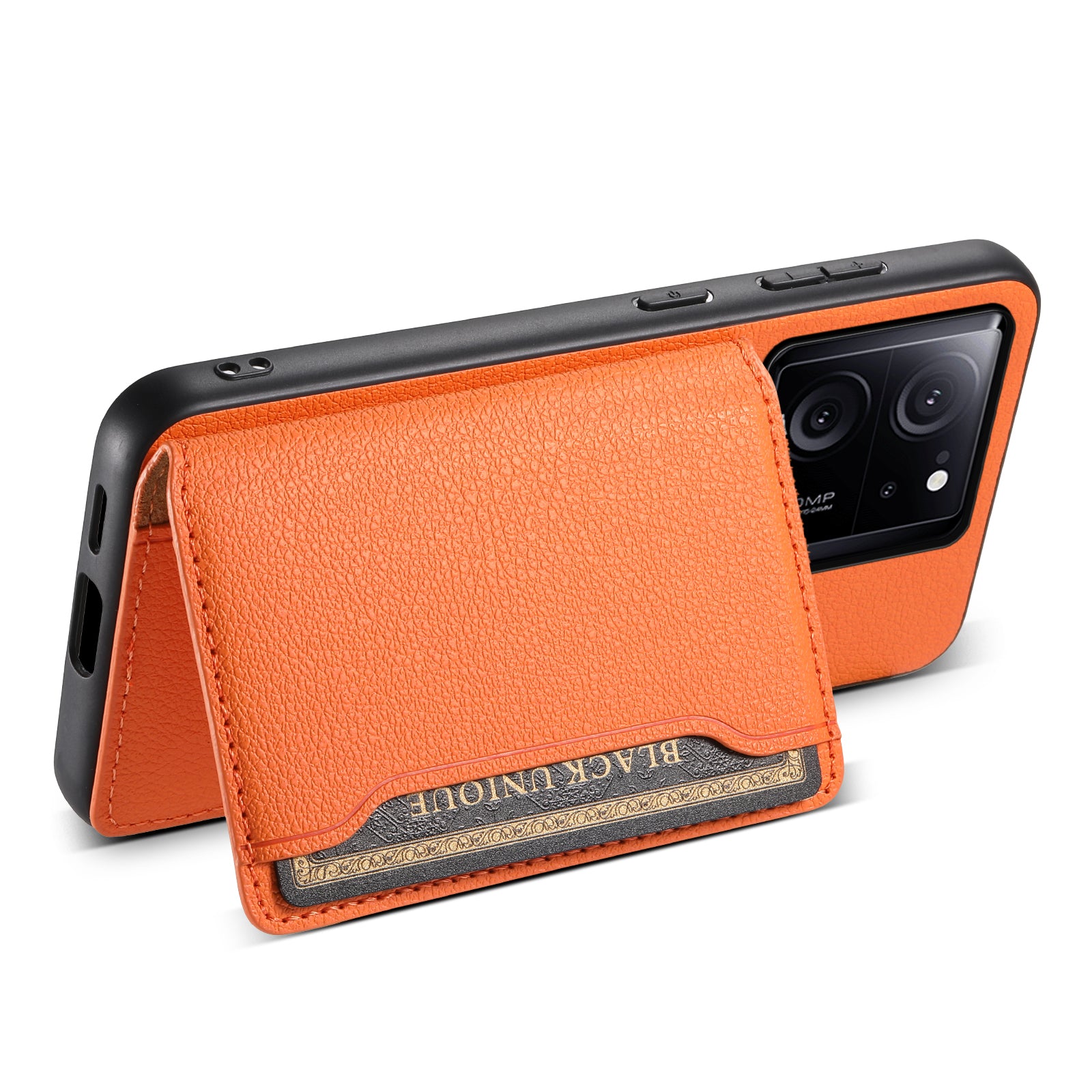 For Xiaomi 13T / 13T Pro / Redmi K60 Ultra Kickstand Case Card Slots Calf Texture Phone Protector