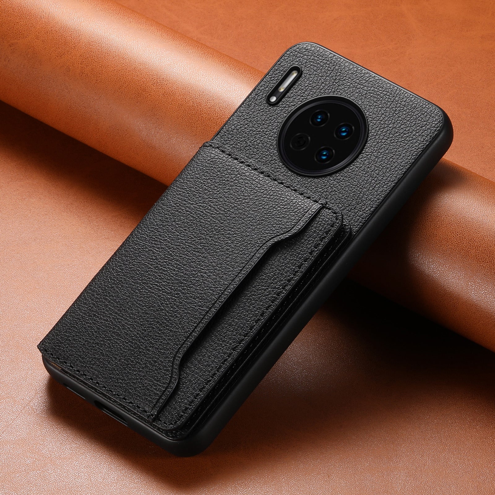 For Huawei Mate 30 4G / 5G Case Leather Coated PC+TPU Phone Cover with Card Slots