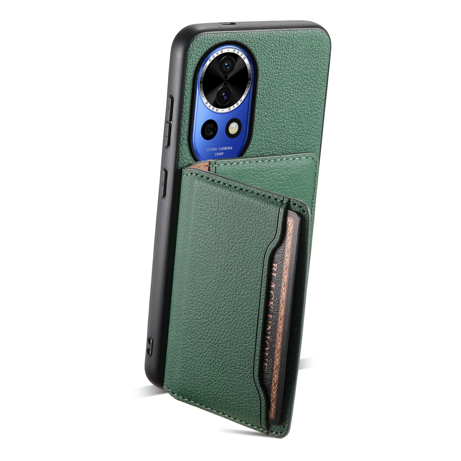 For Huawei nova 12 5G Card Slots Case Anti-Drop TPU+PC+PU Kickstand Phone Cover