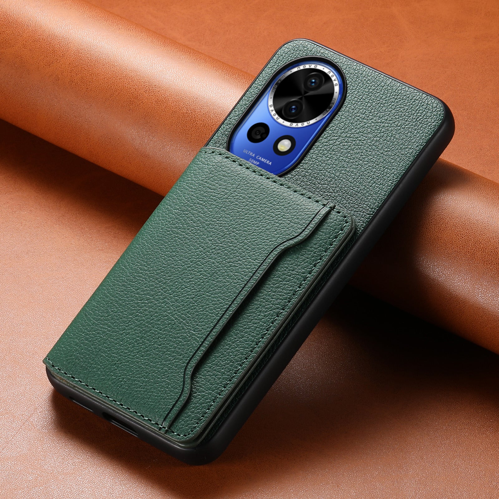 For Huawei nova 12 5G Card Slots Case Anti-Drop TPU+PC+PU Kickstand Phone Cover