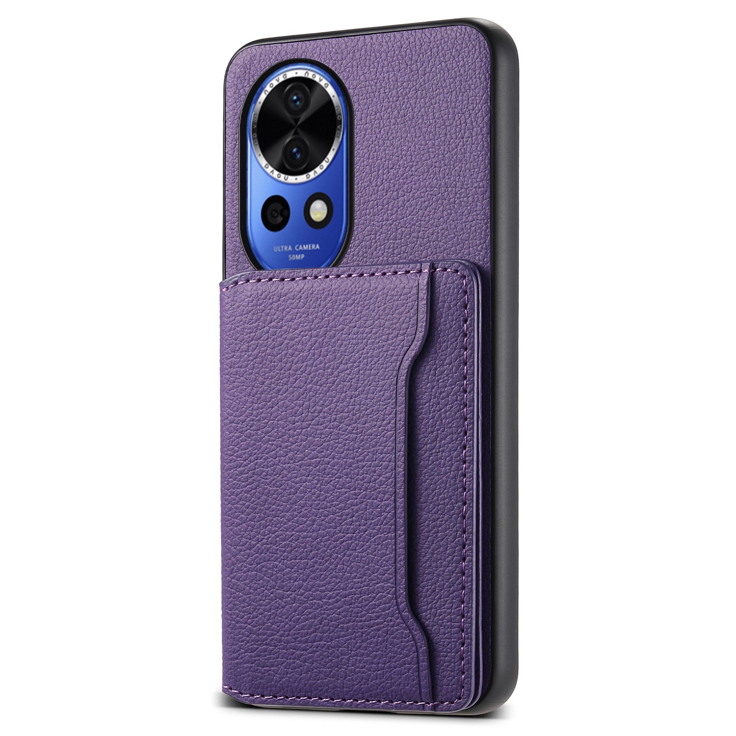 For Huawei nova 12 5G Card Slots Case Anti-Drop TPU+PC+PU Kickstand Phone Cover