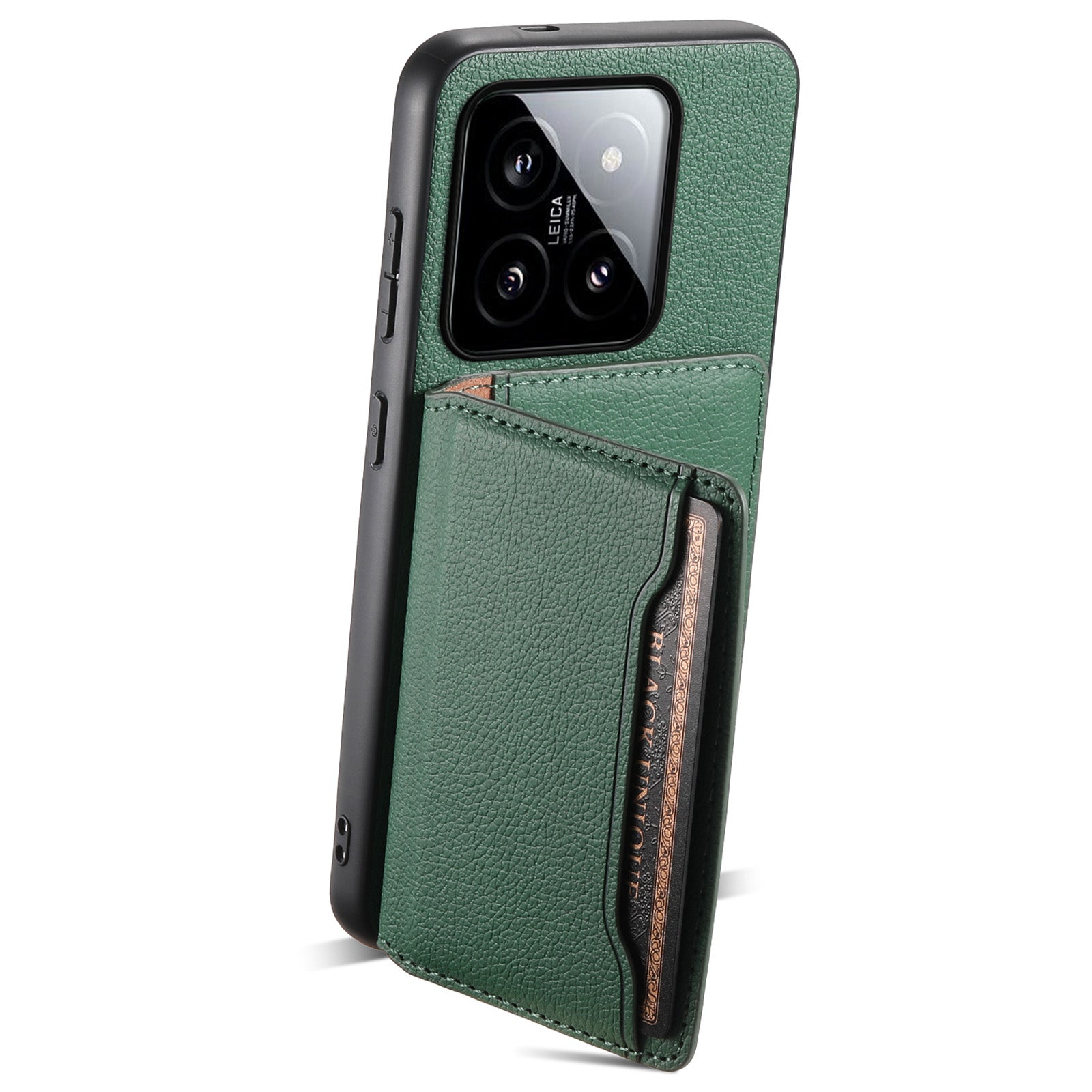 For Xiaomi 14 Case Anti-Scratch Calf Texture Kickstand Phone Cover