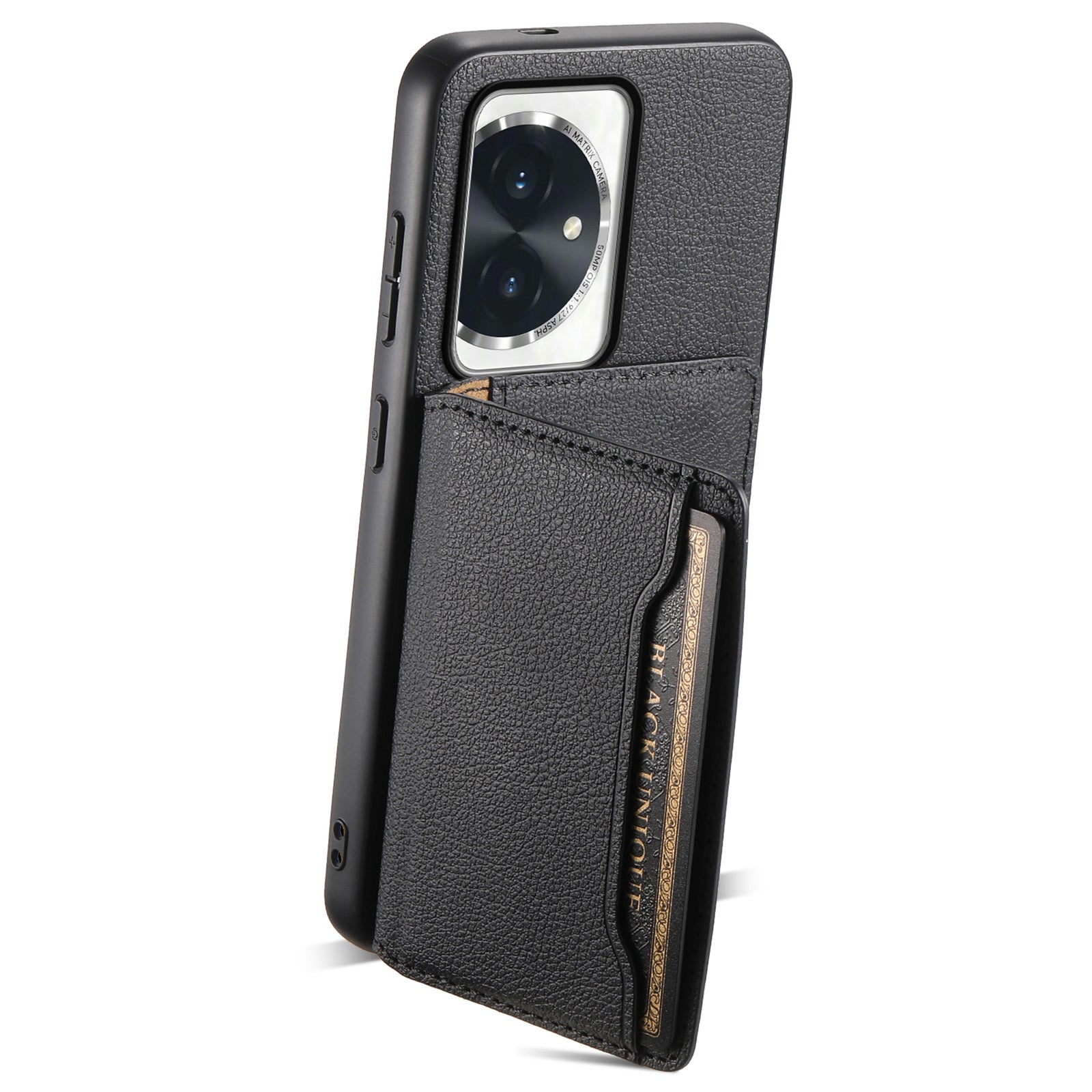 For Honor 100 5G Case Kickstand Calf Texture PU Hybrid Phone Cover