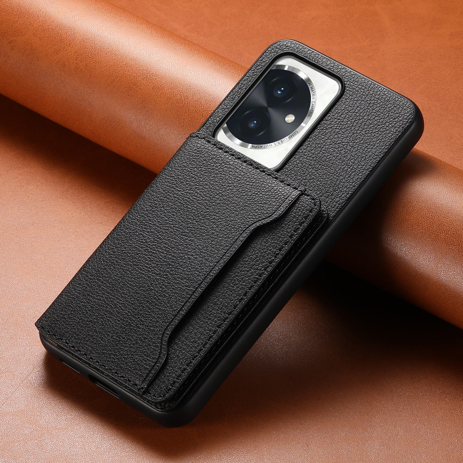 For Honor 100 5G Case Kickstand Calf Texture PU Hybrid Phone Cover