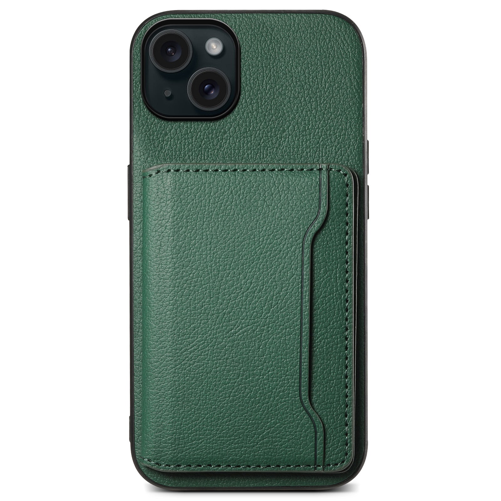 For iPhone 15 Plus Case Card Slots PU Leather Calf Texture Phone Protector