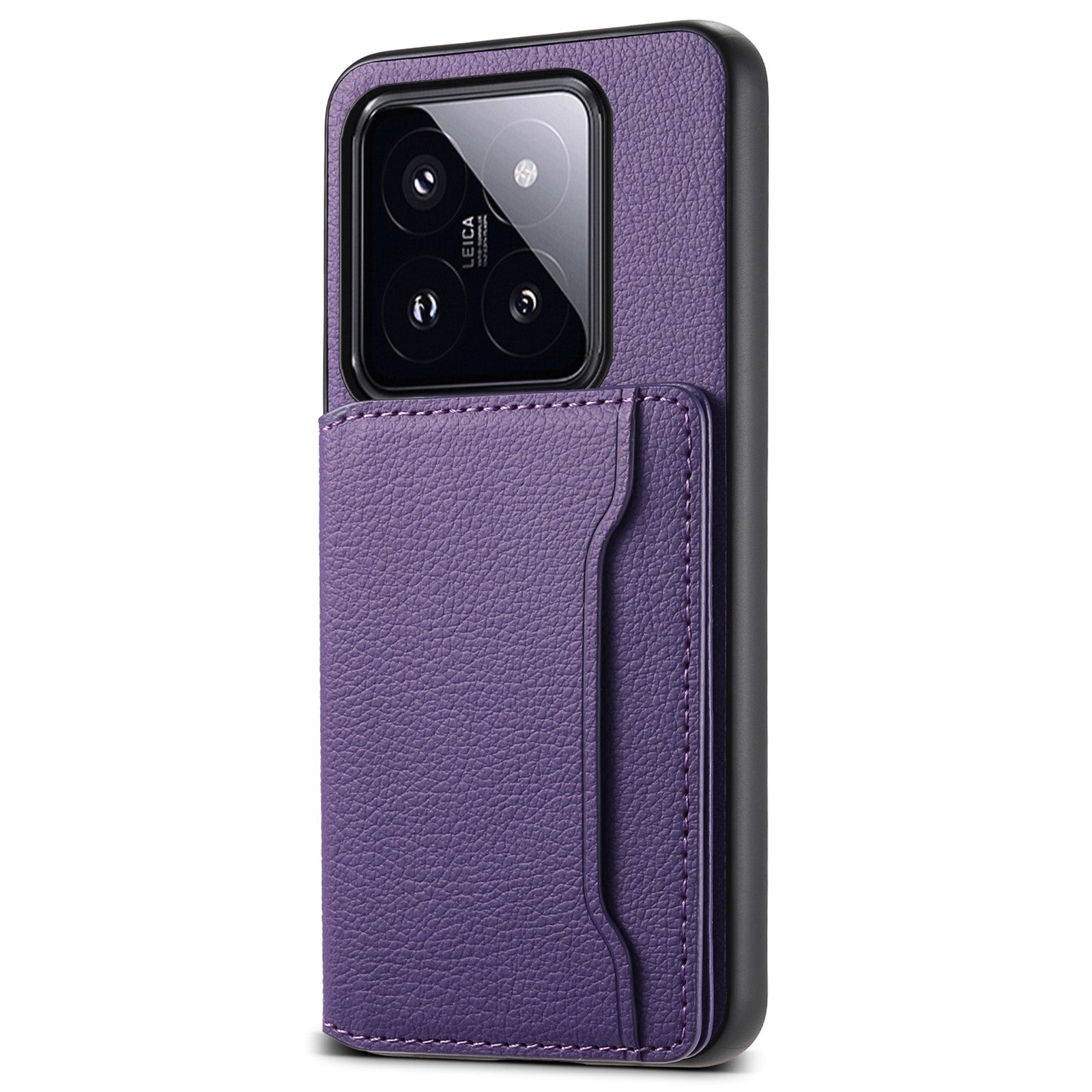 For Xiaomi 14 Pro Case with Card Holder PU Leather Calf Texture Phone Back Cover