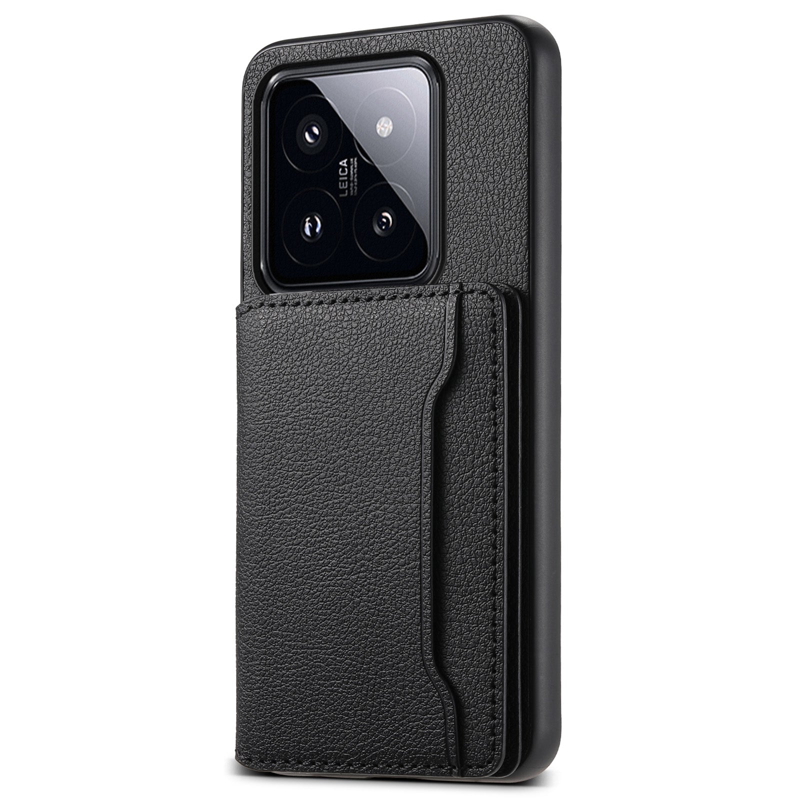 For Xiaomi 14 Pro Case with Card Holder PU Leather Calf Texture Phone Back Cover