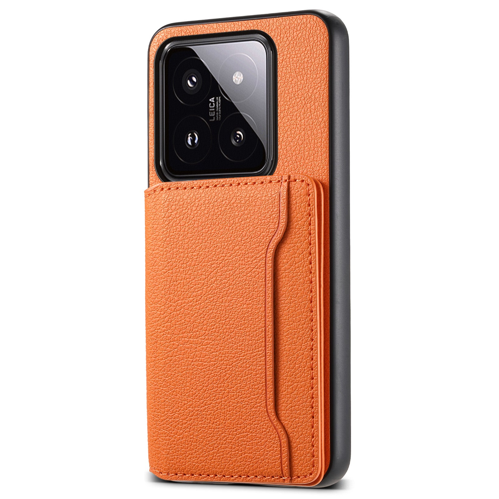 For Xiaomi 14 Pro Case with Card Holder PU Leather Calf Texture Phone Back Cover