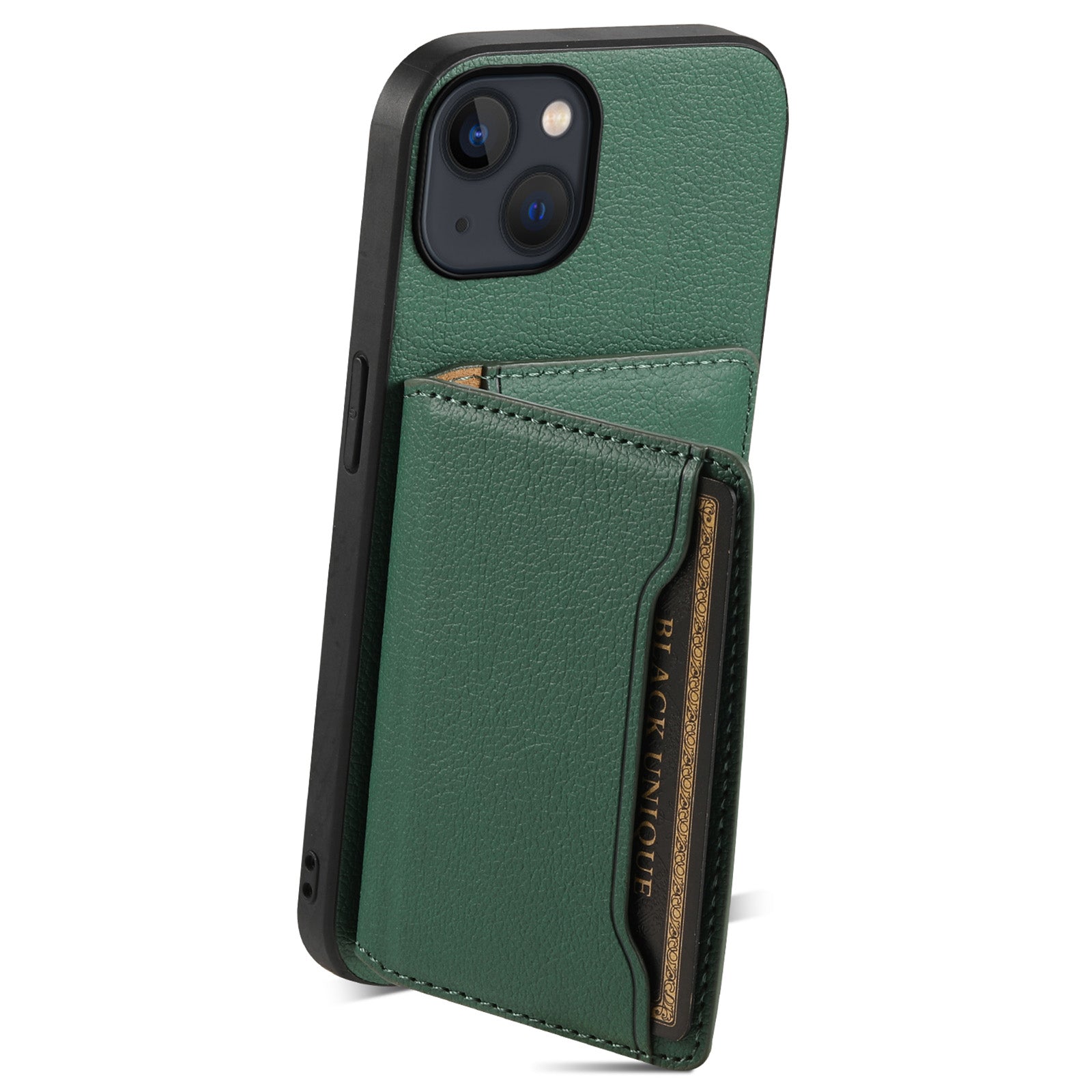 For iPhone 13 Case Card Holder Slots Kickstand PU Leather Phone Back Cover