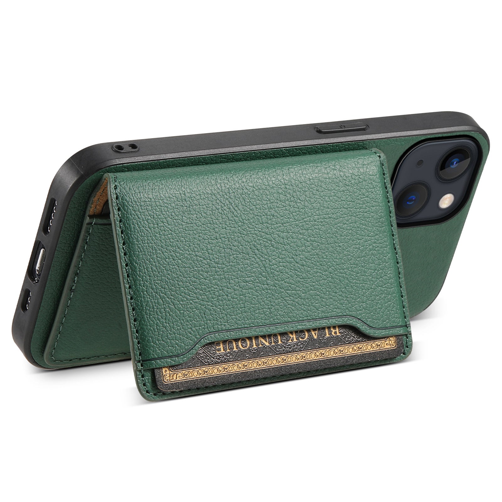 For iPhone 13 Case Card Holder Slots Kickstand PU Leather Phone Back Cover