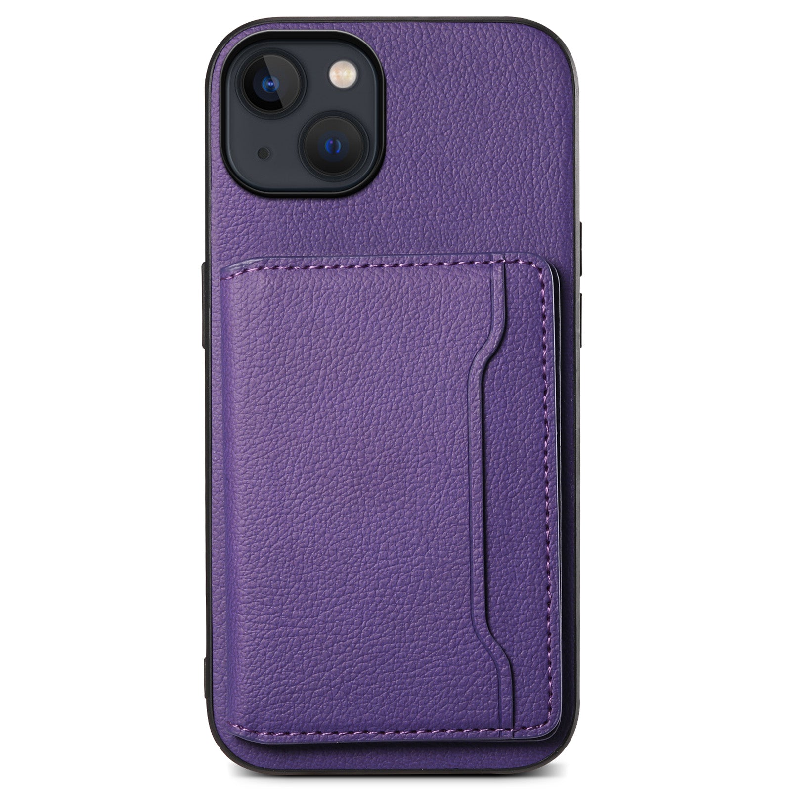 For iPhone 13 Case Card Holder Slots Kickstand PU Leather Phone Back Cover