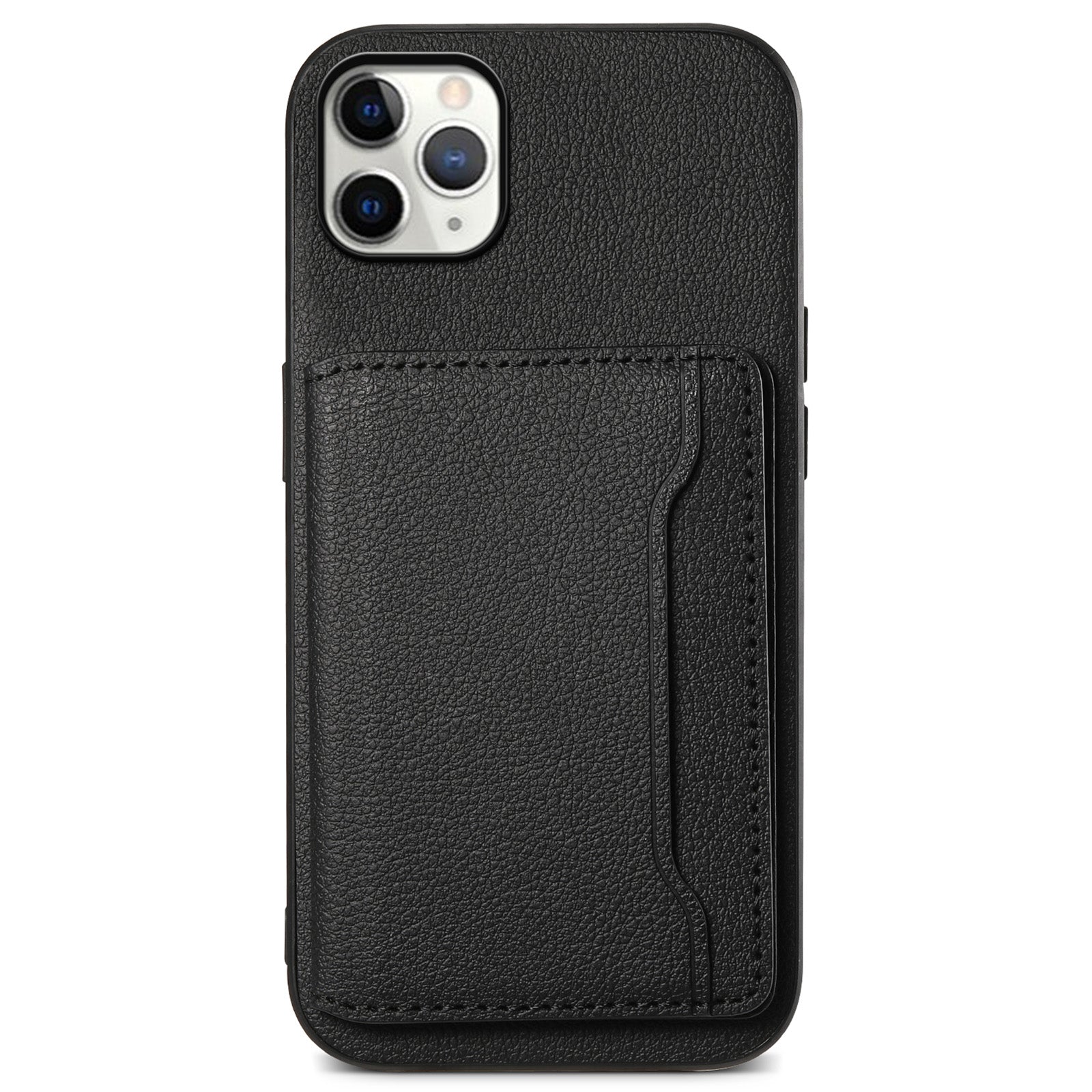 For iPhone 11 Pro Max Kickstand Case Anti-Scratch Calf Texture Cell Phone Cover