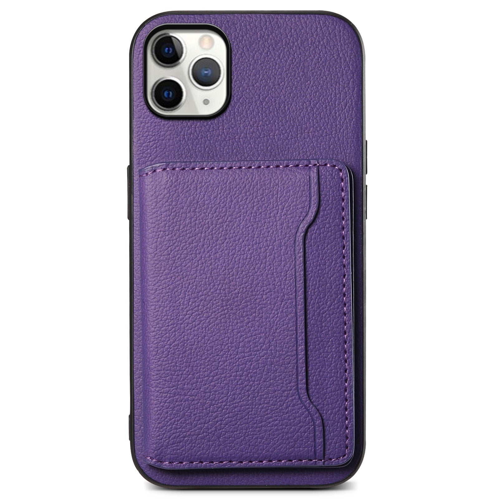 For iPhone 11 Pro Max Kickstand Case Anti-Scratch Calf Texture Cell Phone Cover