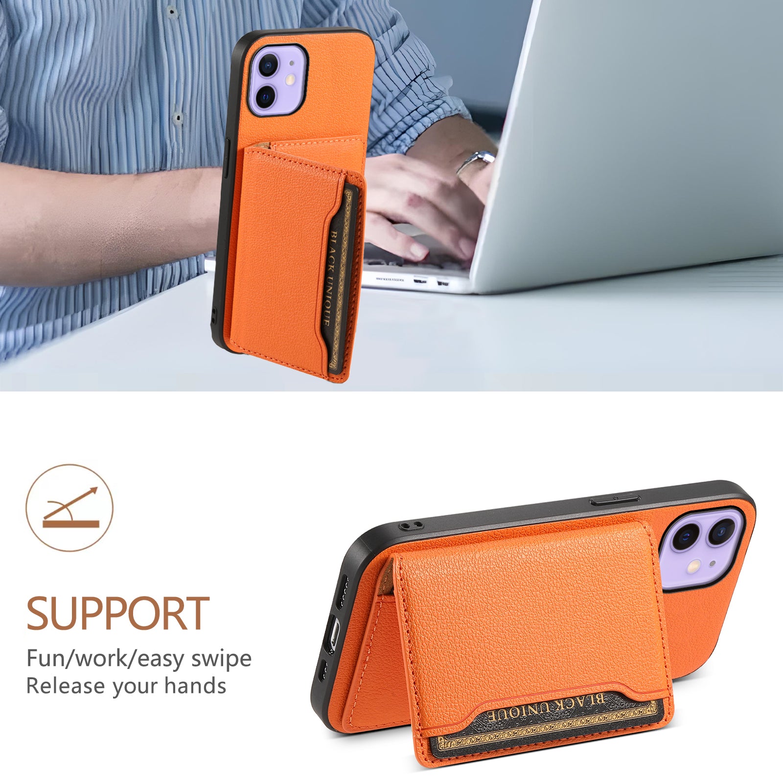 For iPhone 12 6.1 inch / 12 Pro 6.1 inch Case Anti-Scratch Calf Texture Phone Back Protector
