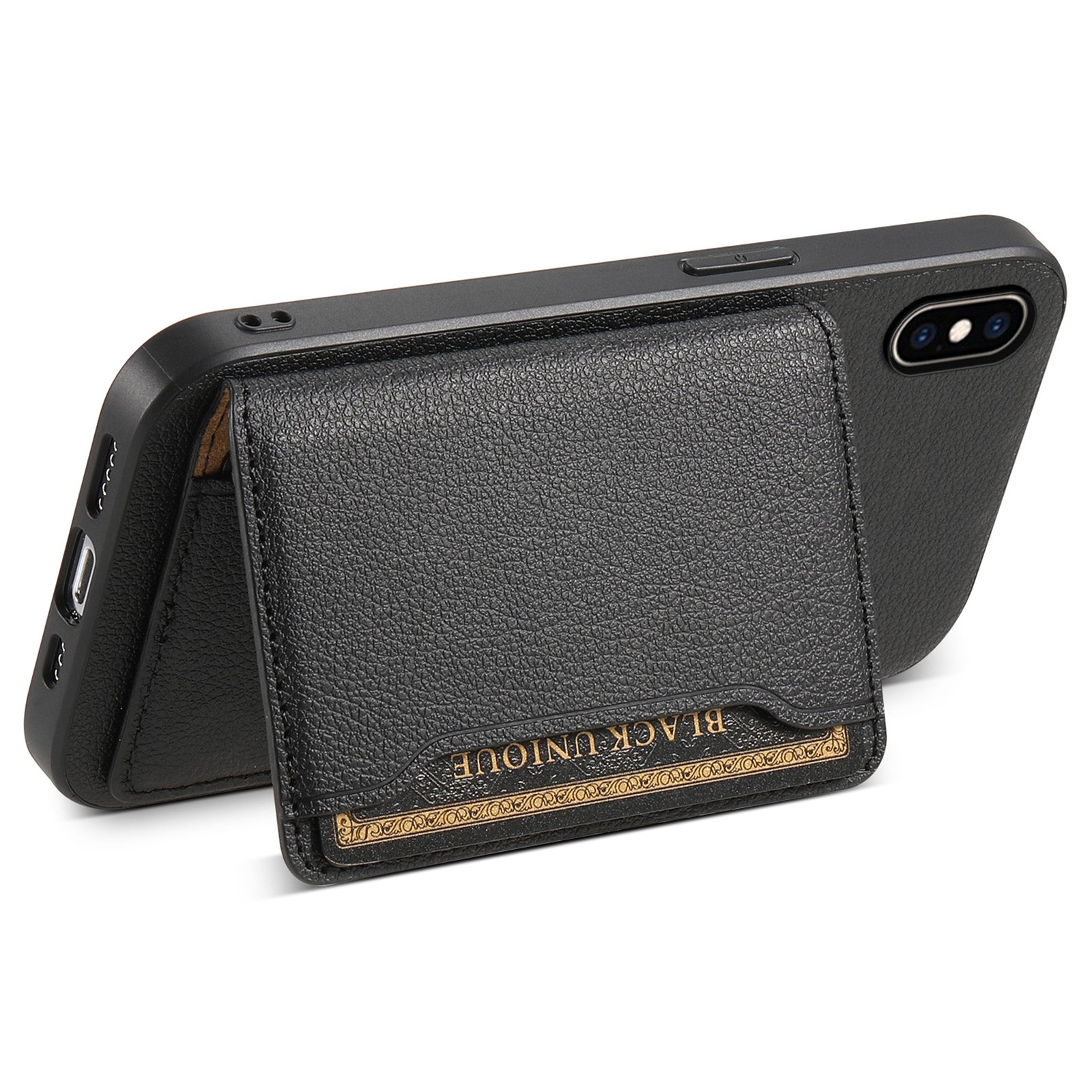 For iPhone XS Max Case Card Holder Ultra Slim PU Leather+PC+TPU Phone Cover