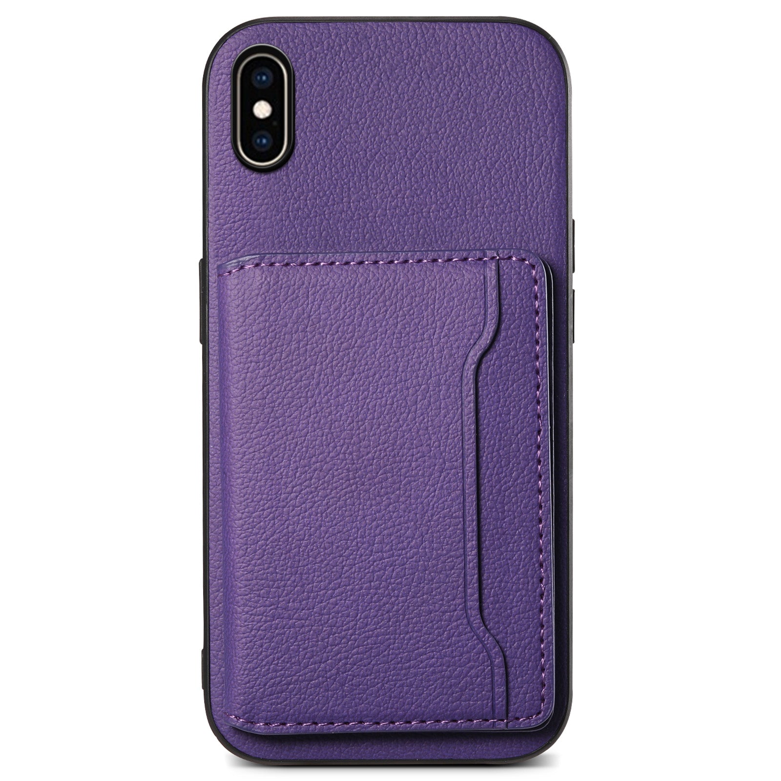 For iPhone XS Max Case Card Holder Ultra Slim PU Leather+PC+TPU Phone Cover