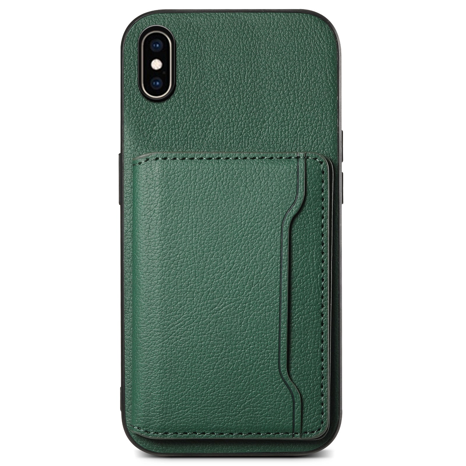 For iPhone XS Max Case Card Holder Ultra Slim PU Leather+PC+TPU Phone Cover