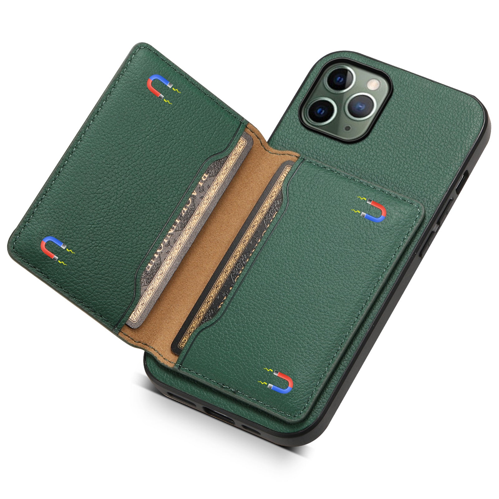For iPhone 11 Pro Case Calf Texture PU Leather Card Slots Phone Cover
