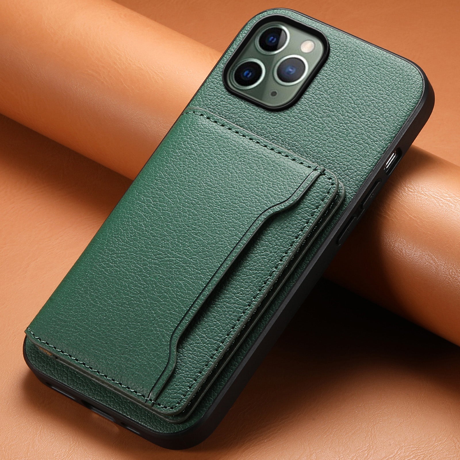 For iPhone 11 Pro Case Calf Texture PU Leather Card Slots Phone Cover