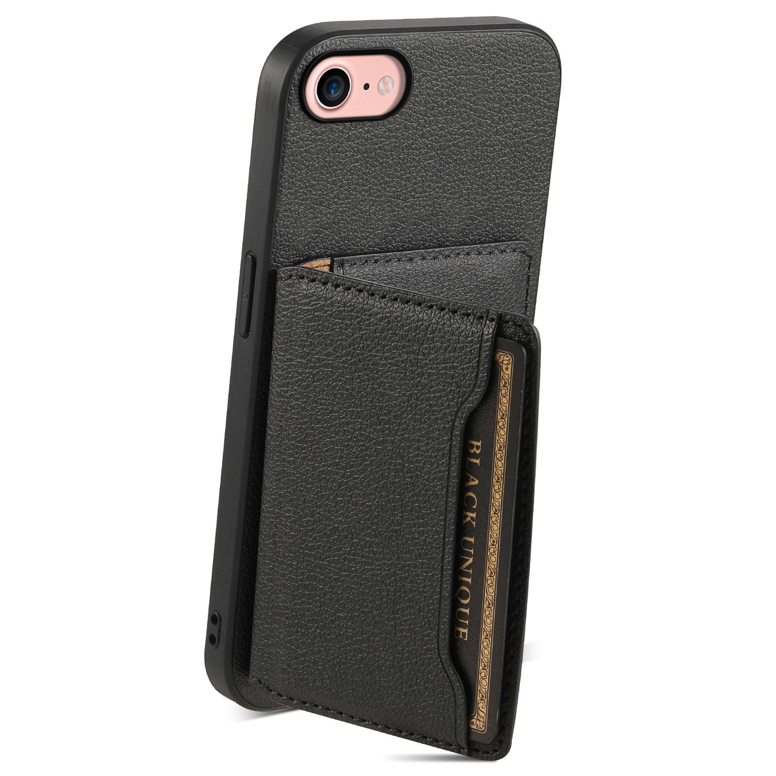 For iPhone 7 / 8 / SE (2020) / SE (2022) Case PU Leather Card Slots Kickstand Protective Cover