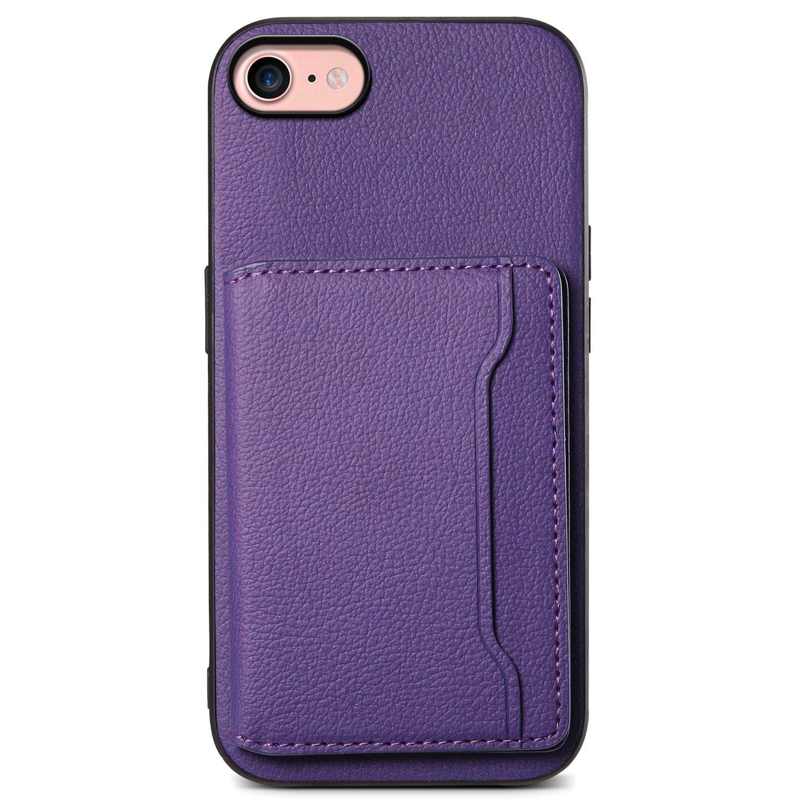 For iPhone 7 / 8 / SE (2020) / SE (2022) Case PU Leather Card Slots Kickstand Protective Cover