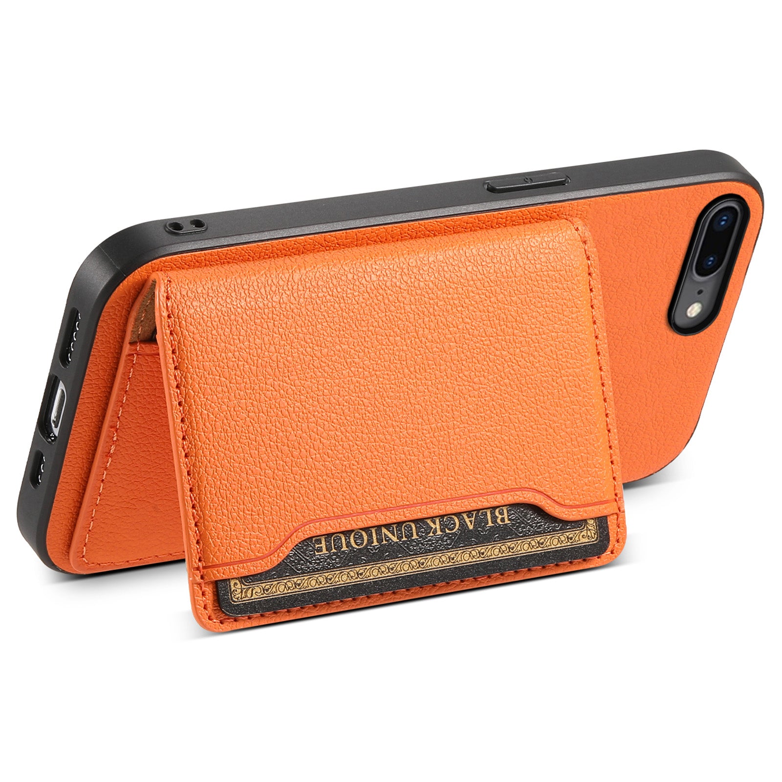 For iPhone 7 Plus / 8 Plus Case Card Slots PU Leather+PC+TPU Kickstand Phone Cover