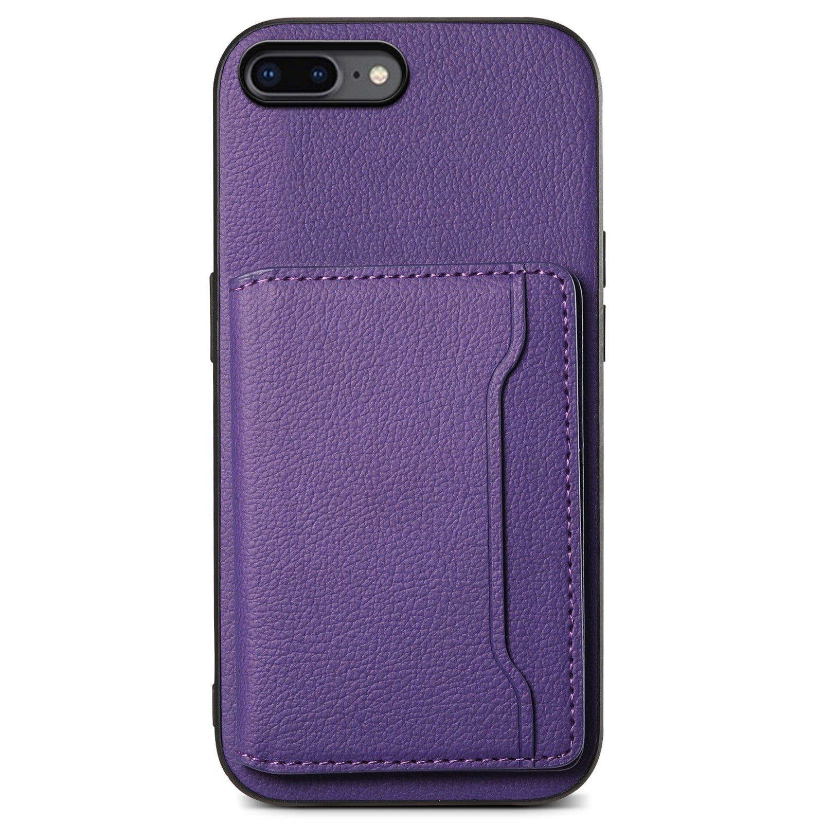 For iPhone 7 Plus / 8 Plus Case Card Slots PU Leather+PC+TPU Kickstand Phone Cover
