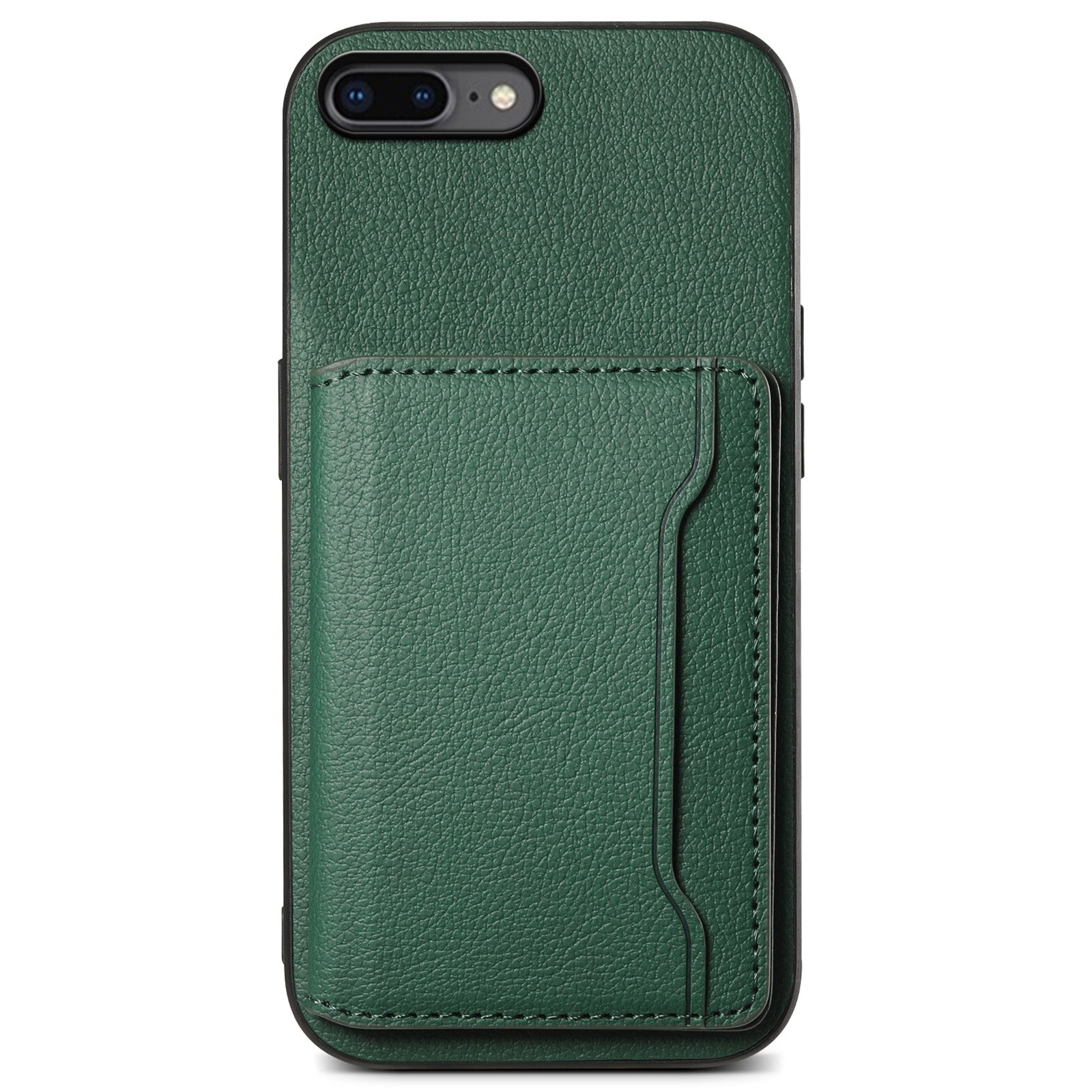 For iPhone 7 Plus / 8 Plus Case Card Slots PU Leather+PC+TPU Kickstand Phone Cover