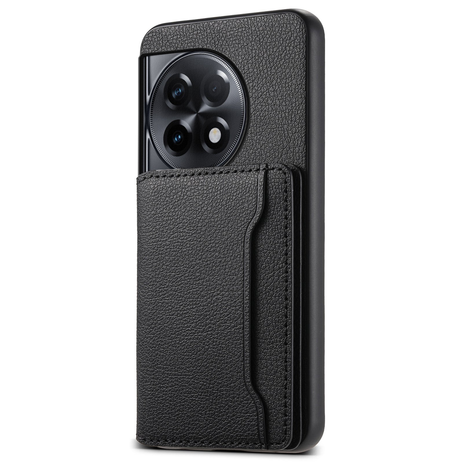 For OnePlus Ace 2 5G / 11R 5G Case Calf Texture Leather Coated PC+TPU Cover with Card Slots