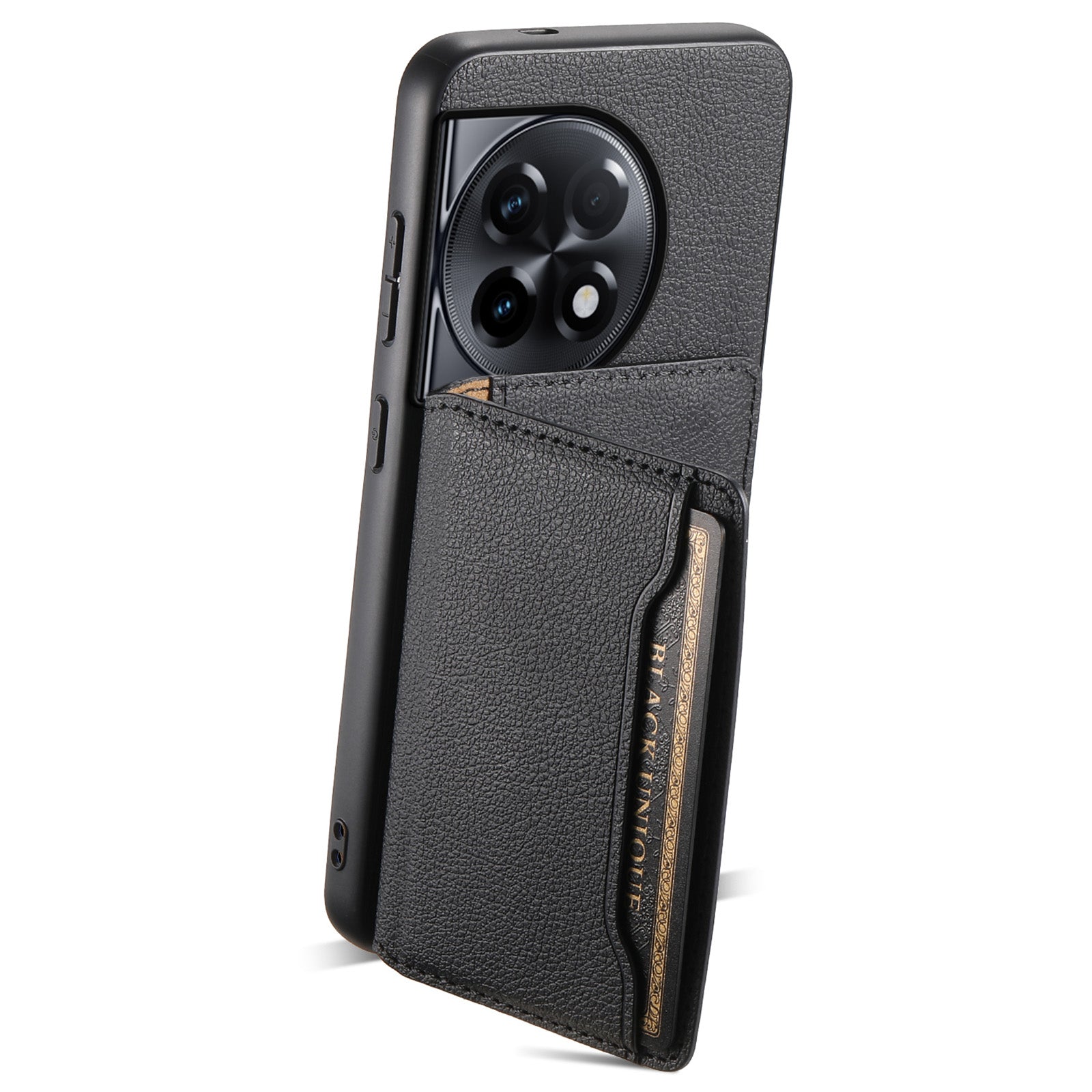 For OnePlus Ace 2 5G / 11R 5G Case Calf Texture Leather Coated PC+TPU Cover with Card Slots