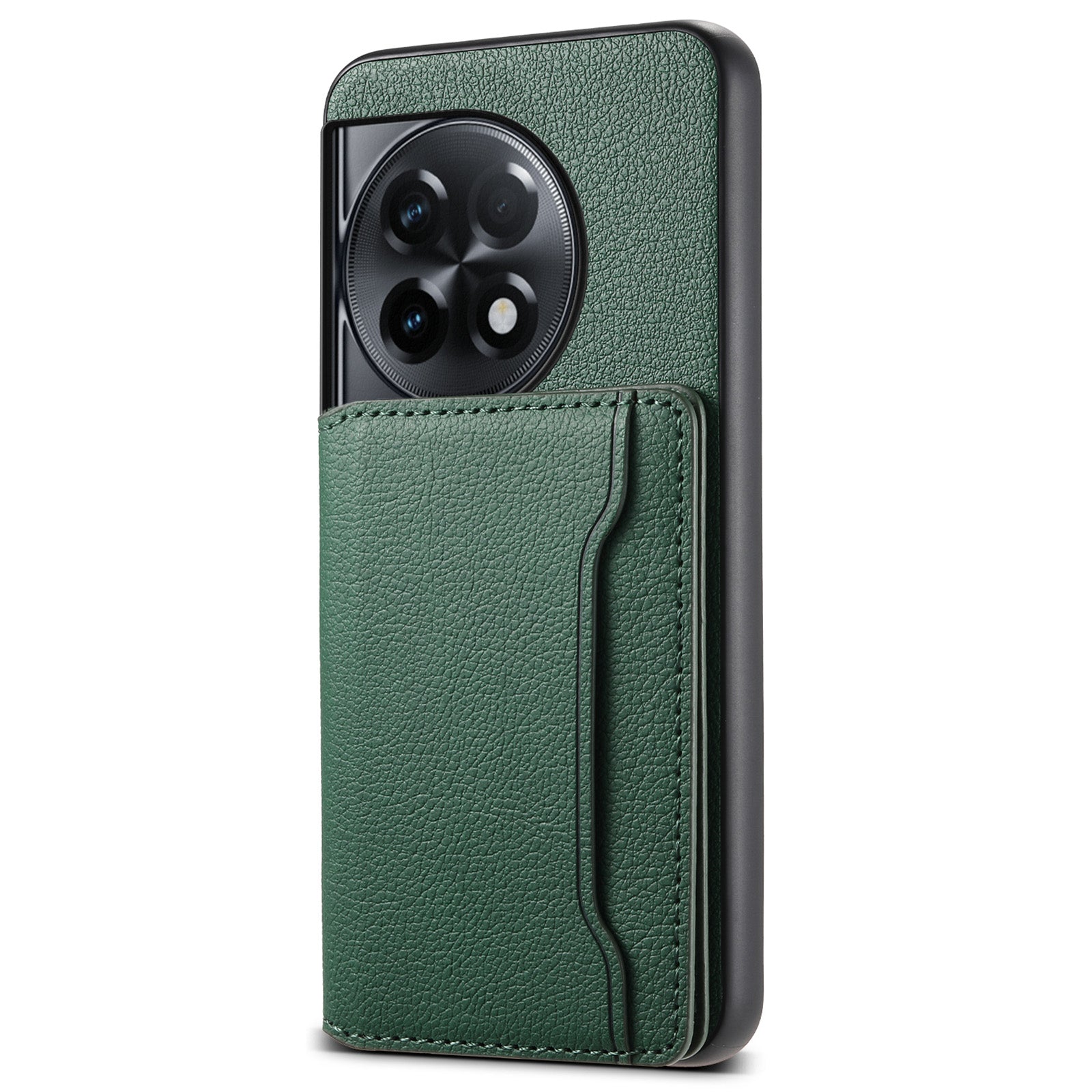 For OnePlus Ace 2 5G / 11R 5G Case Calf Texture Leather Coated PC+TPU Cover with Card Slots