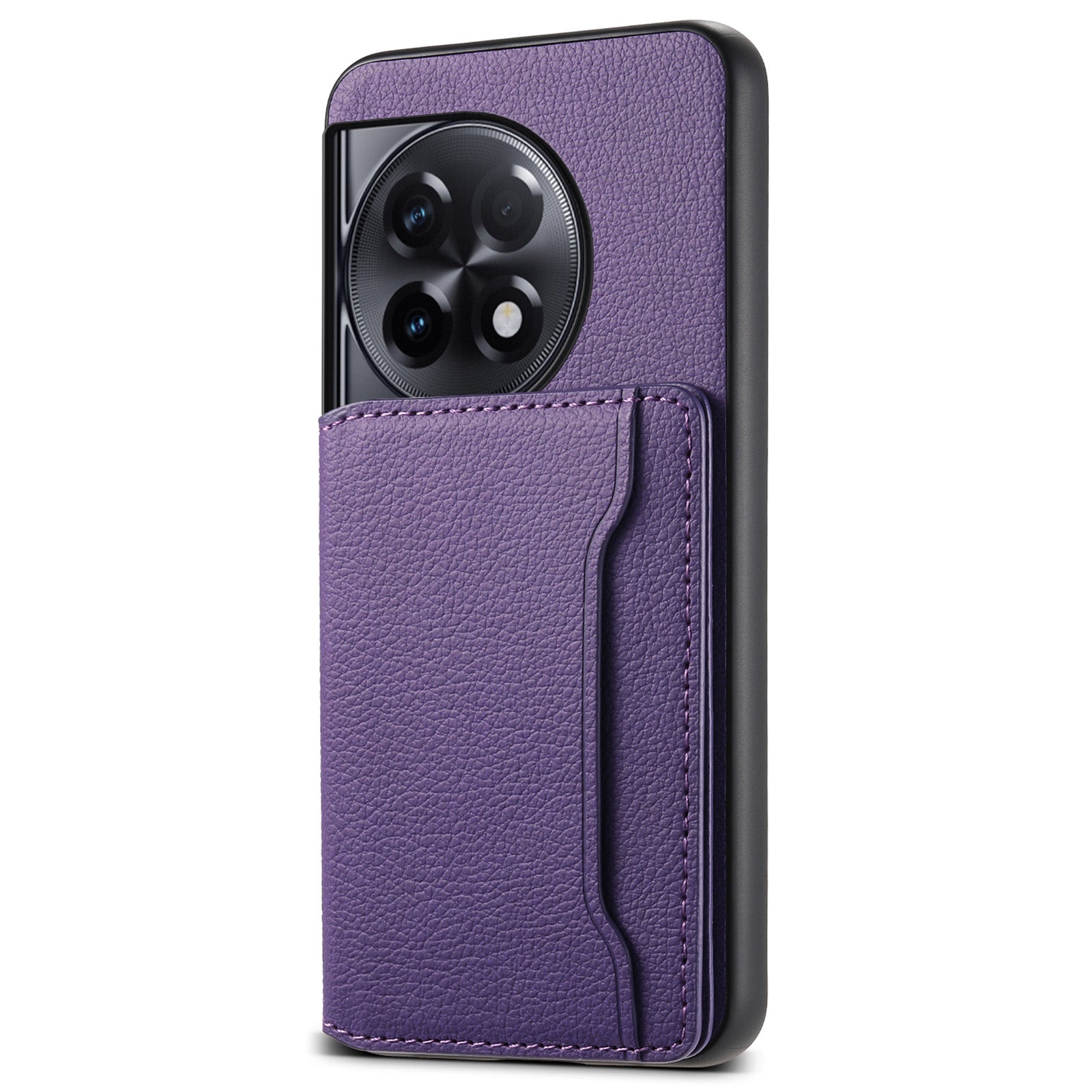 For OnePlus Ace 2 5G / 11R 5G Case Calf Texture Leather Coated PC+TPU Cover with Card Slots