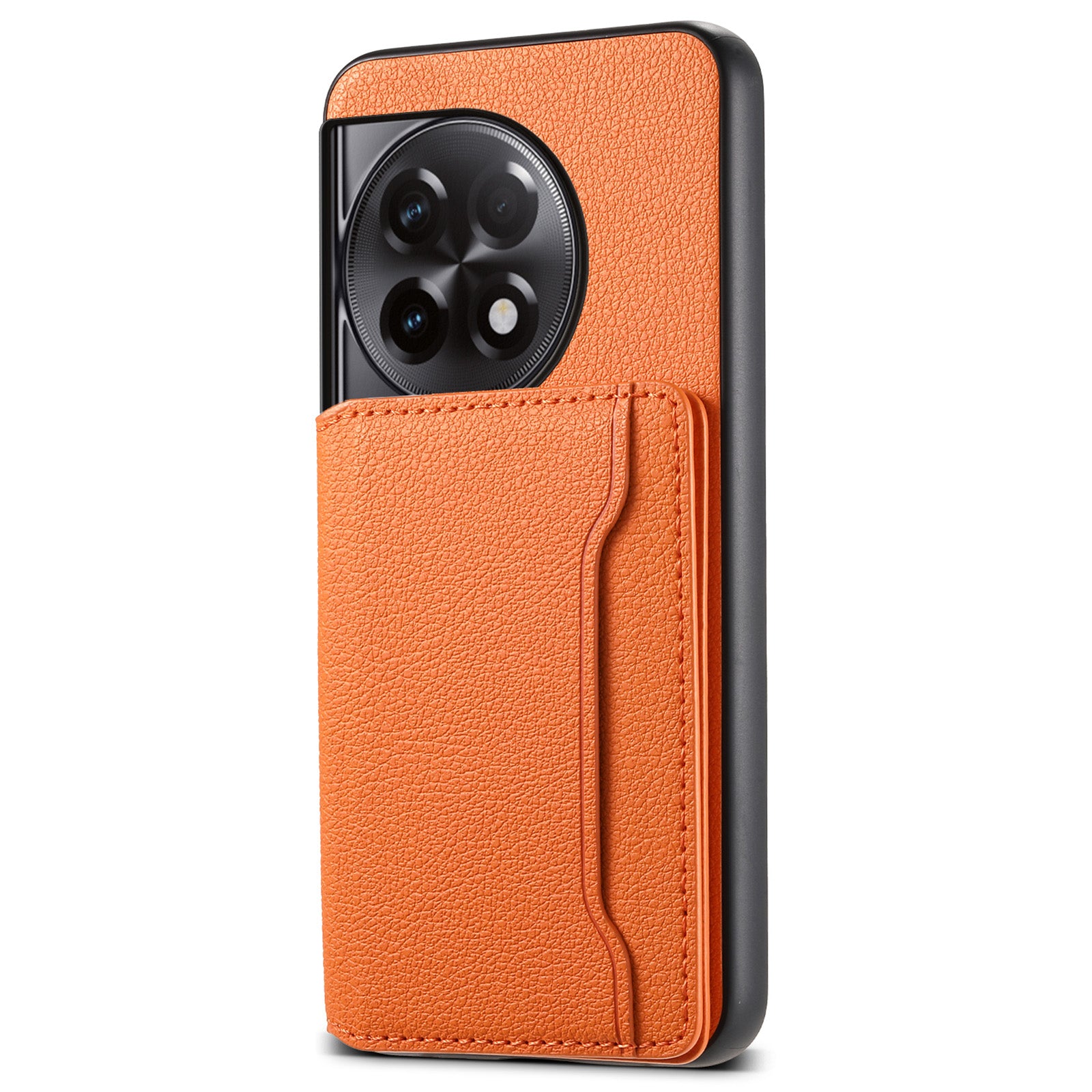 For OnePlus Ace 2 5G / 11R 5G Case Calf Texture Leather Coated PC+TPU Cover with Card Slots